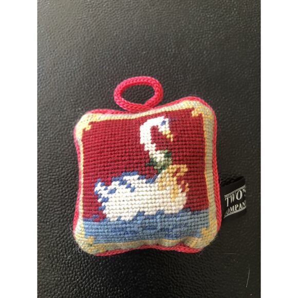 Two's Company 12 Days Of Christmas Mini Needlepoint Pillow Ornament Replacement - Picture 1 of 3